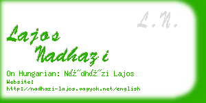 lajos nadhazi business card